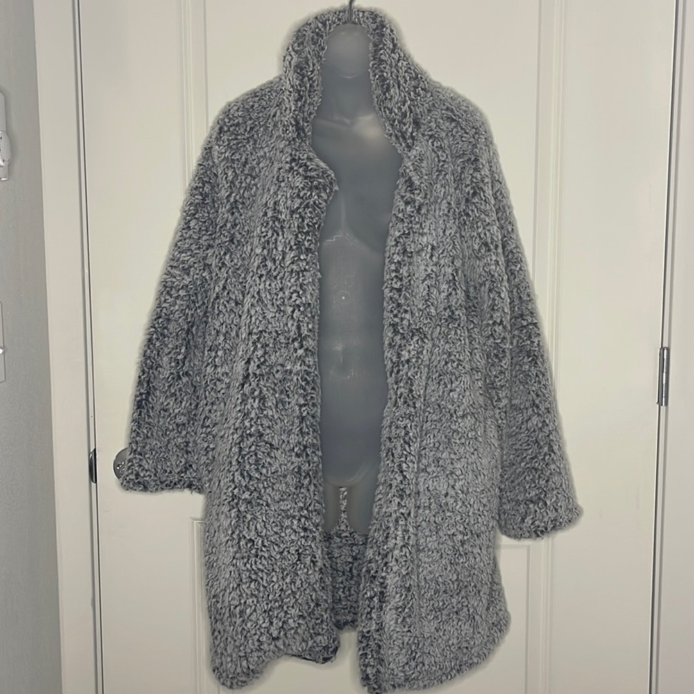 Grey teddy coat